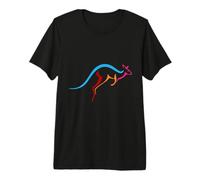 Kangaroo Silhouette Outback Australia Kangaroos Jumping Premium T-Shirt