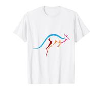 Kangaroo Silhouette Outback Australia Kangaroos Jumping Value Graphic T-Shirt, Men, White, S