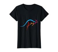 Kangaroo Silhouette Outback Australia Kangaroos Jumping Value Graphic T-Shirt, Women, Black, M