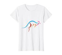 Kangaroo Silhouette Outback Australia Kangaroos Jumping Value Graphic T-Shirt, Women, White, XS