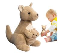 Kangaroo Stuffed Animals Plush - Kids Gift Stuffed Animal, Kids Room Plush Decor, Soft Extravagant Momma With, Mom And Kangaroo Toy 9 Inch, For Cute Animal Doll Party Favors &