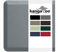 KANGAROO Thick Ergonomic Anti Fatigue Mats for Kitchen Floor, 48x20, Cushioned Standing Office Desk Mat, Waterproof Scratch Resistant Topside, Supportive All Day Comfort Padded Foam Rugs, Gray