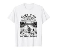 Kangaroo What if I'm not Feral Enough Value Graphic T-Shirt, Men, White, XL