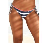 KangaROOS Block Stripe Brazilian-Style Bikini Briefs Navy / Lobster