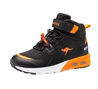 KangaROOS Boy's Kx-hydro Sneaker, Jet Black Neon Orange, 1 UK (33 EU )