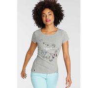 KangaROOS Butterfly Print T-Shirt Light Blue Marl