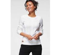 KangaROOS Cable Knit Round Neck Jumper Off White