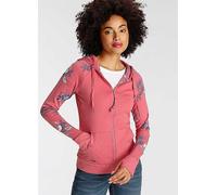 KangaROOS Floral Print Hoodie Raspberry