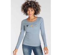 KangaROOS Heart Print Long Sleeve Top Blue