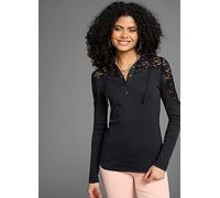KangaROOS Hooded Shirt with Lace Detail Black
