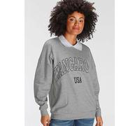 KangaROOS Logo Print Polo Collar Sweatshirt Light Grey