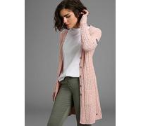 KangaROOS Long Cable Knit Cardigan Pink Marl