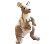 Kangaroos Stuffed Animal Plush Soft Toys, Birthday Party Decoration, Plush Toy, Kangaroo with Babies inside, Children's Birthday Gifts Stuffed Animal Collecting Home Decor, 28cm