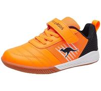 KangaROOS Super Court EV Sneaker, Neon Orange Jet Black, 2.5 UK Child