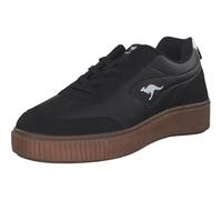 KangaROOS Women's K-plat Megan Sneaker, Jet Black White, 5 UK