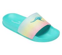 KangaROOS Women's K-Slide Shine Sandal, Ocean Rainbow, 4 UK