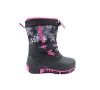 KangaROOS Women's Kanga-Bean Iv Snow Boot, Jet Black Neon Pink, 3.5 UK