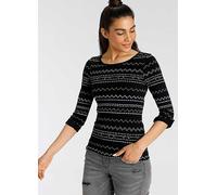 KangaROOS Zig Zag Long Sleeve Top Black