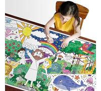 KangaToys Creation Coloring Activity Poster for Families - 30 x 72 inches Table Size Jumbo Banner for Holiday Family Gatherings, Parties, or Events