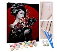 KANGBAWA DIY Paint by Numbers Anime Japanese Girl Kimono Geisha (119) with Paint Brushes and Acrylic Painting Kit 16x20 Inch for Kids and Adults Beginner Gifts