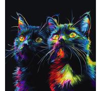KANGBAWA DIY Paint by Numbers Color Two Black Cats Animals (3) with Paint Brushes and Acrylic Painting Kit 16x20 Inch for Kids and Adults Beginner Gifts