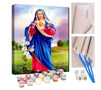 KANGBAWA DIY Paint by Numbers Religious Art Virgin Mary Girl with Paint Brushes and Acrylic Painting Kit 16x20 Inch for Kids and Adults Beginner Gifts