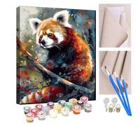 KANGBAWA Paint by Numbers Animals Cute Red Panda Butterfly (28) Paint by Numbers Kits for Adults Kids Beginners 40 x 50 cm Adults with Paintbrushes DIY Painting for Home Decoration Without Frame