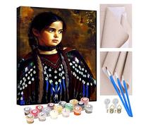 KANGBAWA Paint by Numbers for Adults American Indian Girls (102) 16x20 inch Acrylic Oil Painting Kits for Adults Kids Art Crafts Kit with 3 Brushes on Canvas for Adults Beginner Kids