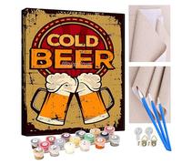 KANGBAWA Paint by Numbers for Adults and Beginner Cold Beer bar Sign Kits On Canvas Without Frame DIY Color Oil Painting Acrylic Paints,Home Wall Decor 40X50CM