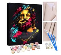 KANGBAWA Paint by Numbers for Adults and Beginner Greek Mythology Watercolor Zeus Kits On Canvas Without Frame DIY Color Oil Painting Acrylic Paints,Home Wall Decor 40X50CM