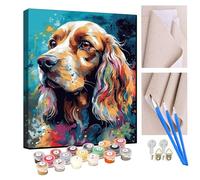 KANGBAWA Paint by Numbers for Adults and Beginner Watercolor Animal Cocker Spaniel Kits On Canvas Without Frame DIY Color Oil Painting Acrylic Paints,Home Wall Decor 40X50CM