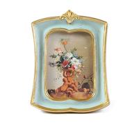 Kangce Vintage Picture Frame 2.5x3.5 Antique Ornate Photo Frame Tabletop and Wall Hanging, Decorative Retro Design Home Decor, Old-Fashioned Photo Gallery Art, Sage Green
