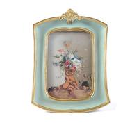 Kangce Vintage Picture Frame 4x6 Antique Ornate Photo Frame Tabletop and Wall Hanging Old-Fashioned Style, Decorative Retro Design Home Decor, Photo Gallery Art,Sage Green