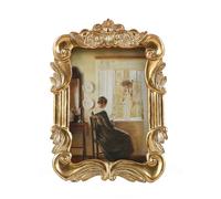 Kangce Vintage Picure Frames 2.5x3.5 Antique Victorian Gold Bronze Picture Frames for Tabletop and Wall Mount Ornate Retro Home Decor Gallery Wall Art (2.5x3.5 inch)
