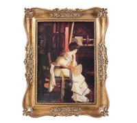 Kangce Wallet Size Picture Frames 2.5 x 3.5 Small Vintage Picture Frames Antique Wall Gallery Art with Victorian Style for Wall Mount and Tabletop Display Retro Home Decor, Bronze