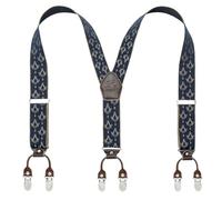 KANGDAI Cowhide Leather Mens Braces for Trousers with Strong Clips Y Style Gift Box Heavy Duty Braces 3.5cm Wide One Size Suspenders Adjustable for Men and Women