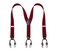 KANGDAI Cowhide Leather Mens Braces for Trousers with Strong Clips Y Style Gift Box Heavy Duty Braces 3.5cm Wide One Size Suspenders Adjustable for Men and Women
