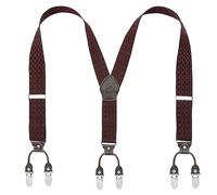 KANGDAI Cowhide Leather Mens Braces for Trousers with Strong Clips Y Style Gift Box Heavy Duty Braces 3.5cm Wide One Size Suspenders Adjustable for Men and Women