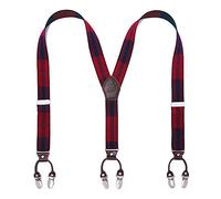 KANGDAI Cowhide Leather Mens Braces for Trousers with Strong Clips Y Style Gift Box Heavy Duty Braces 3.5cm Wide One Size Suspenders Adjustable for Men and Women