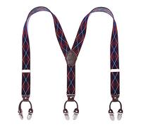 KANGDAI Cowhide Leather Mens Braces for Trousers with Strong Clips Y Style Gift Box Heavy Duty Braces 3.5cm Wide One Size Suspenders Adjustable for Men and Women