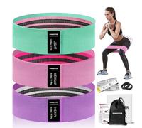 KANGFITER Non-Slip Fabric Resistance Bands for Working Out, Loop Exercise Bands for Booty Leg, Butt, Glute, Stretch Workout Bands for Women & Men, Hip Elastic Bands for Home Gym Fitness, Yoga, Pilates