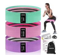 KANGFITER Non-Slip Fabric Resistance Bands for Working Out, Loop Exercise Bands for Booty Leg, Butt, Glute, Stretch Workout Bands for Women & Men, Hip Elastic Bands for Home Gym Fitness, Yoga, Pilates