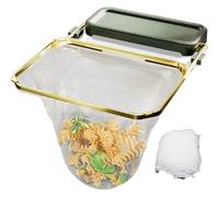 Kanggoulu Sink Strainer,Meshmate Waste Rack Sink,Kitchen Sink Strainer,Removable Suction Cup Sink Strainer Drain Rack,Foldable Food Catcher Sinks Drain Strainers with 100Pcs Filter Mesh Bags (Green)