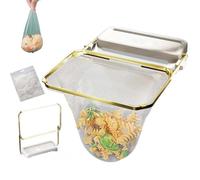 Kanggoulu Sink Strainer, Meshmate Waste Rack Sink, Rotatable Kitchen Sink Strainer with 100Pcs Filter Mesh Bags, Foldable Sink Strainer & Kitchen Sink Filter Rack (White)