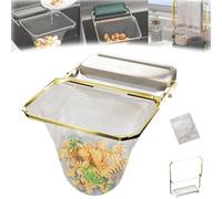 Kanggoulu Sink Strainer, Meshmate Waste Rack Sink, Suction Cup Kitchen Sink Strainer with 100Pcs Filter Mesh Bags, Foldable Rotatable Sink Drain Rack (White)