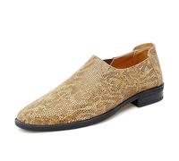 Kanggrei Dress Oxford For Men Slip On Round Toe Faux Leather Breathable Loafer Shoes Low Top Anti-slip Casual(Brown,11 UK)
