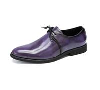 Kanggrei Men Dress Shoe Classic Lace-up Pointed Toe Oxford Formal Shoes For Men Fashion Prom Wedding(Purple,8 UK)