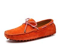 Kanggrei Mens Boats Shoe Breathable Simple Driving Moccasins Loafers Shoes Flexible Prom Classic(Orange,10.5 UK)