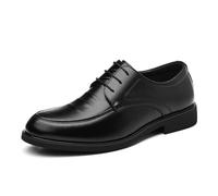 Kanggrei Men's Invisible Height Increasing Elevator Dress Shoes - Black 1 Inches Taller Elevator Shoes Formal Business(7.5 UK)