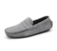 Kanggrei Men's Loafers Lightweight Slip On Shoes Soft Penny Loafers for Men Driving Moccasins Casual Boat Shoes(Gray,7.5 UK)
